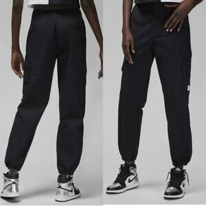NWT Nike Women's Air Jordan Loose Fit Jogger Track Cargo Pants Black Size Large